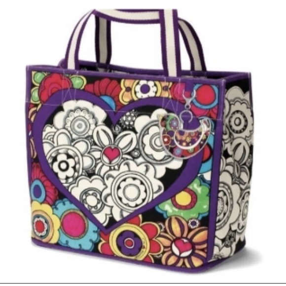 Brighton Love Groove II Canvas Tote Bag Multicolor Women's Size Large - Picture 1 of 3